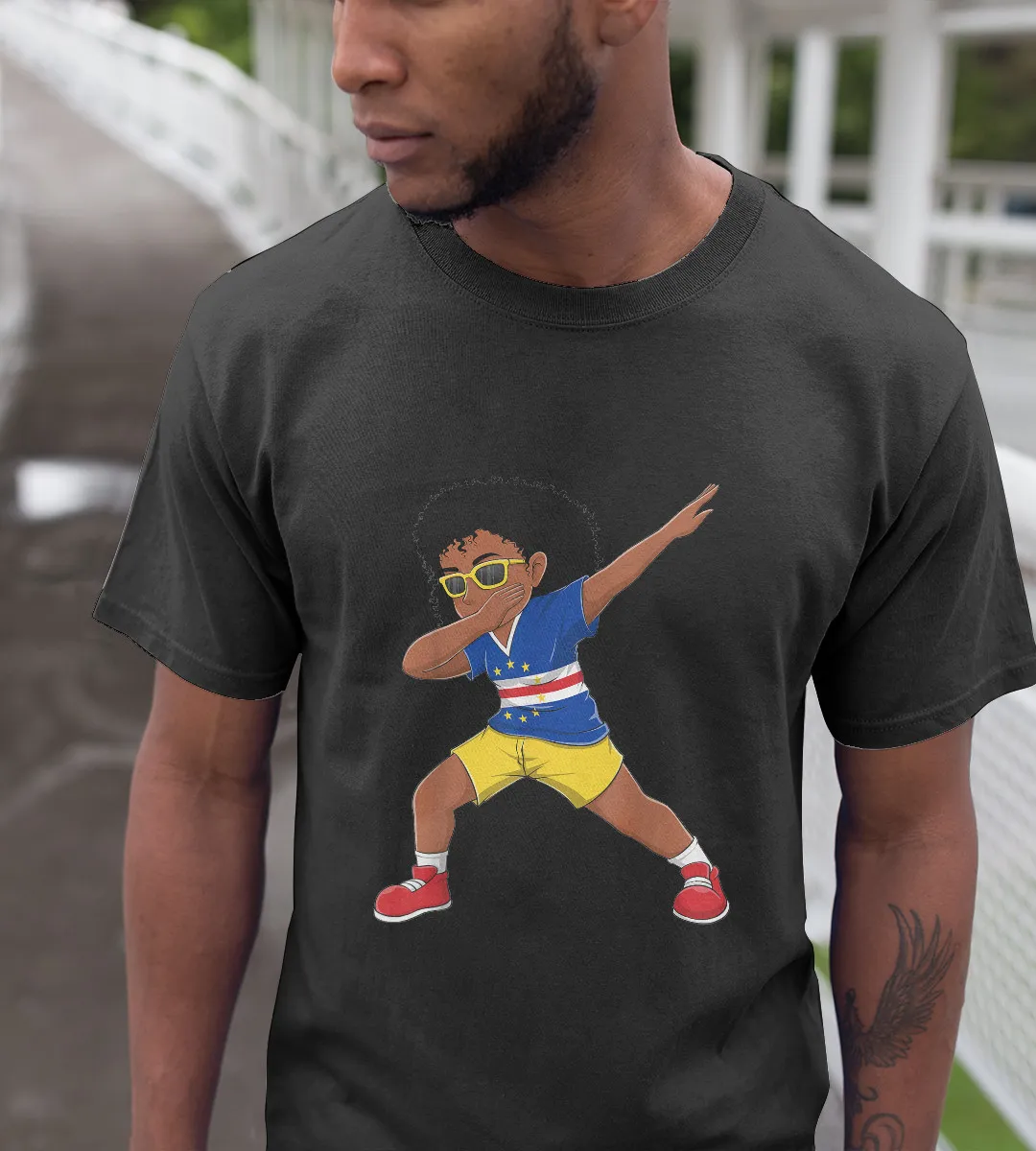 1sttheworld T-Shirt - Dabbing Girl Cape Verdean T-Shirt Black A35