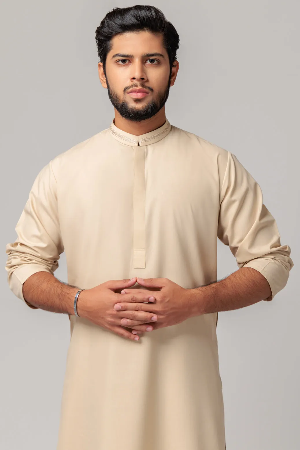 ASH-WHITE-BLENDED-KURTA SHALWAR (KSRS23-052)