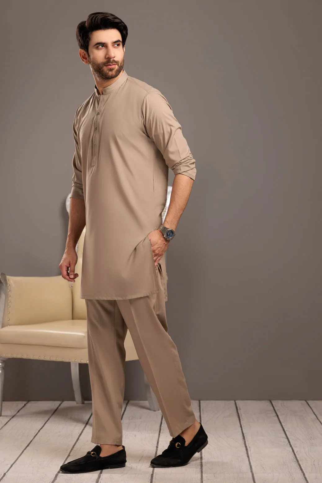 B-DROP-BLENDED-Kurta Pajama Trouser- (KSS23-054)