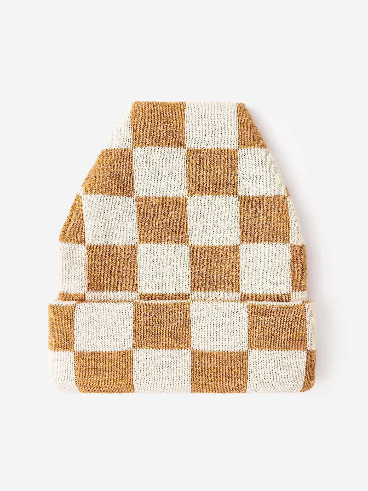 Bartlet Checker Knit Beanie ~ Camel