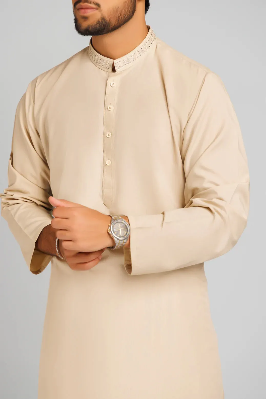 BEIGE-BLENDED-KURTA SHALWAR (KSRS23-050)