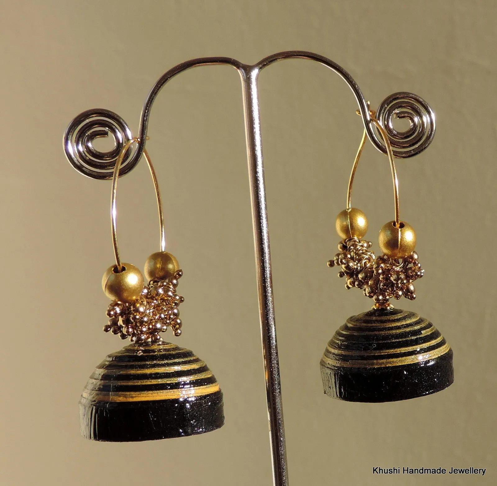 Black and gold Jhumka