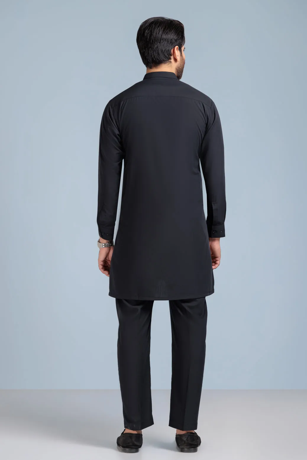 BLACK-BLENDED-KURTA PAJAMA TROUSER (KSS23-024)