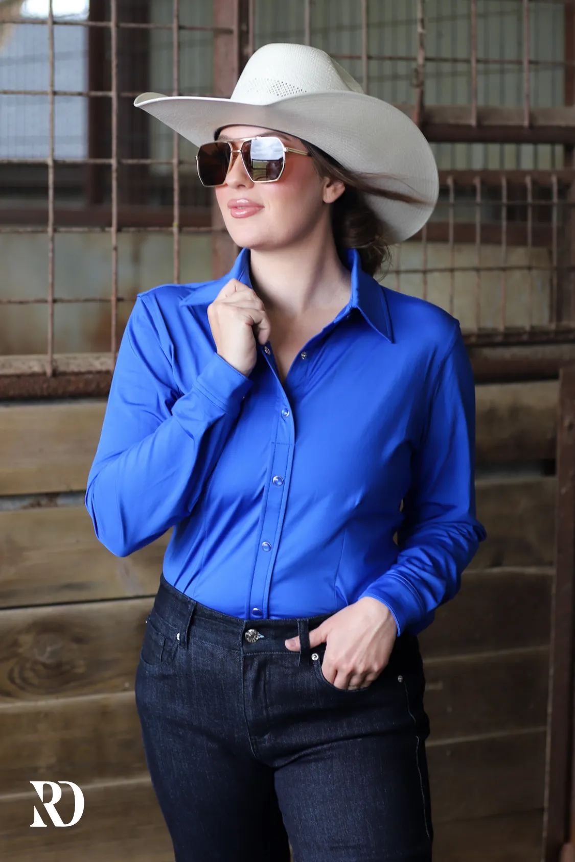 BLUE PERFORMANCE RODEO SHIRT (ADULT)