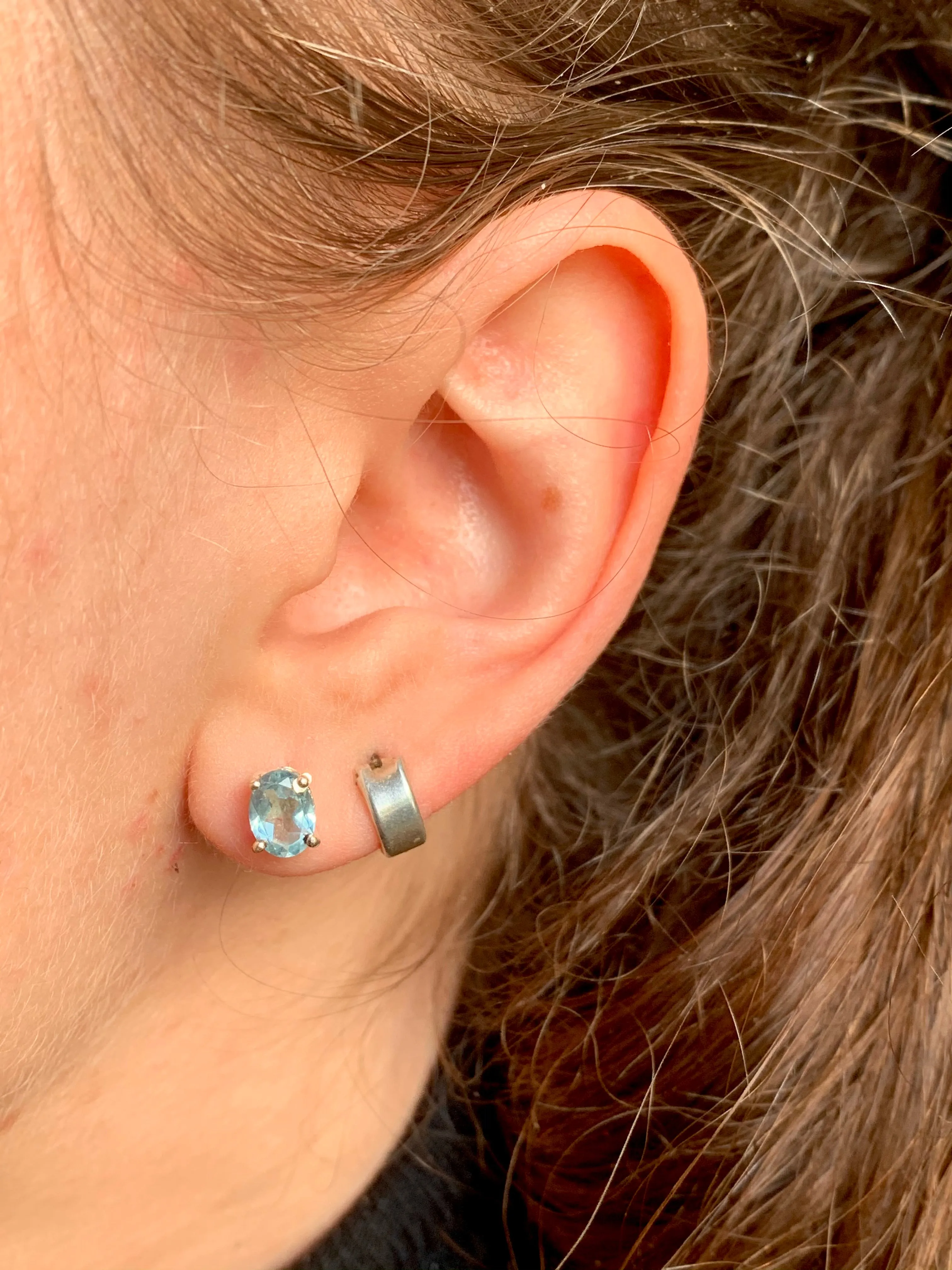 Blue Topaz Sanaa Studs - Oval