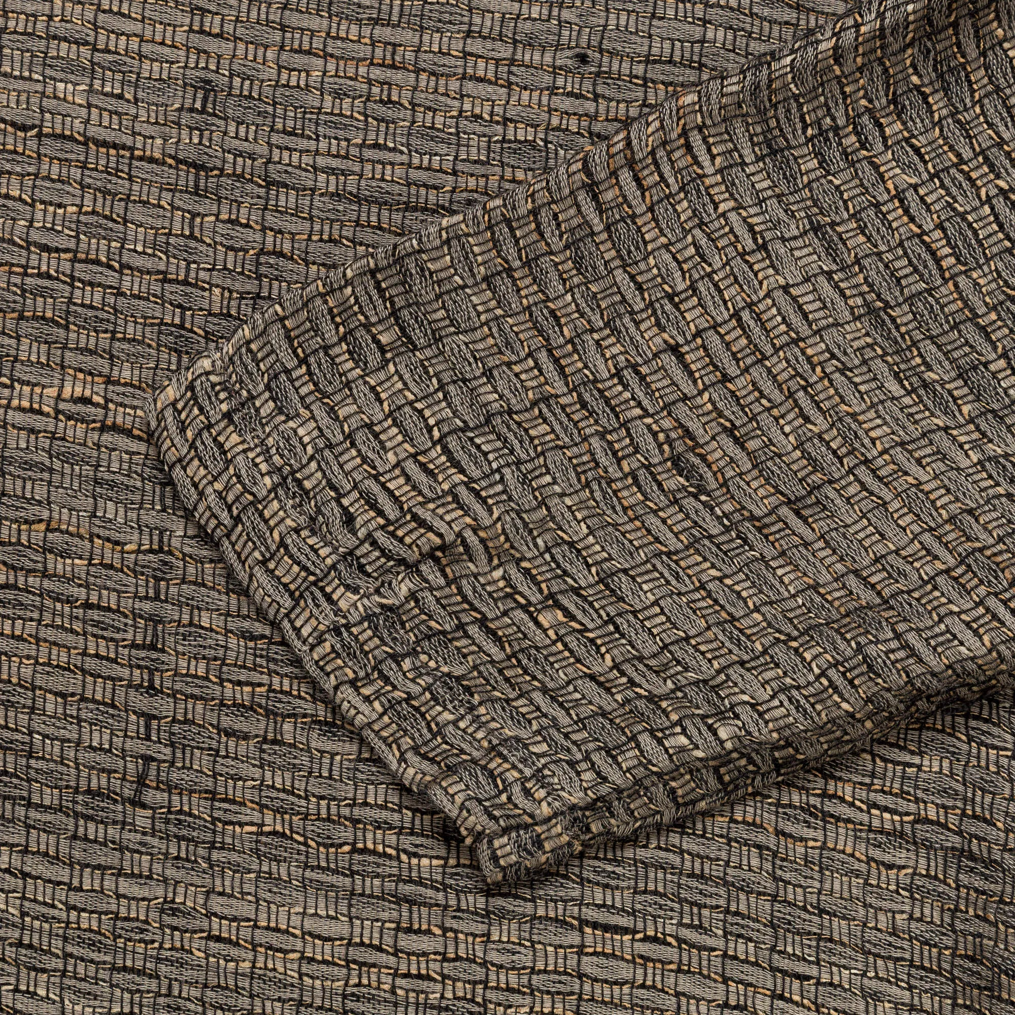 Box Shirt Zari Thread Weave - Charcoal/Gold X-Large