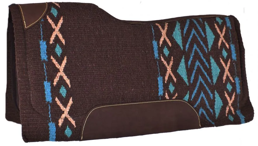 Brown, Teal, & Peach Memory Felt Saddle Pad