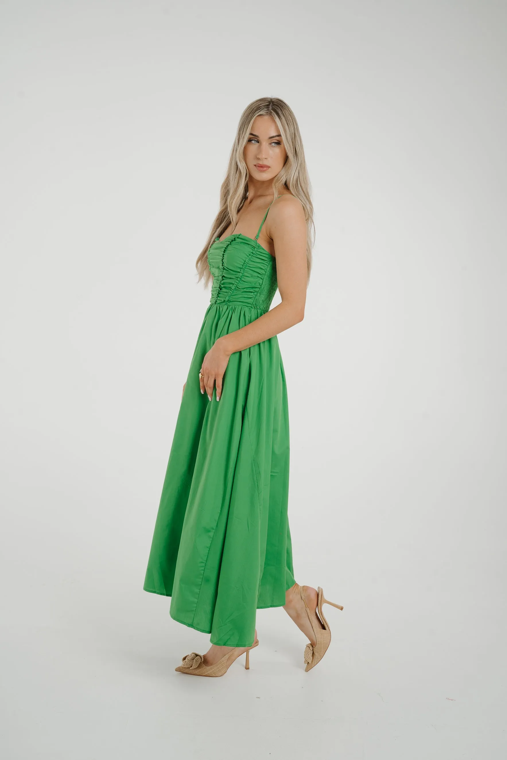 Caitlyn Corset Style Dress In Green