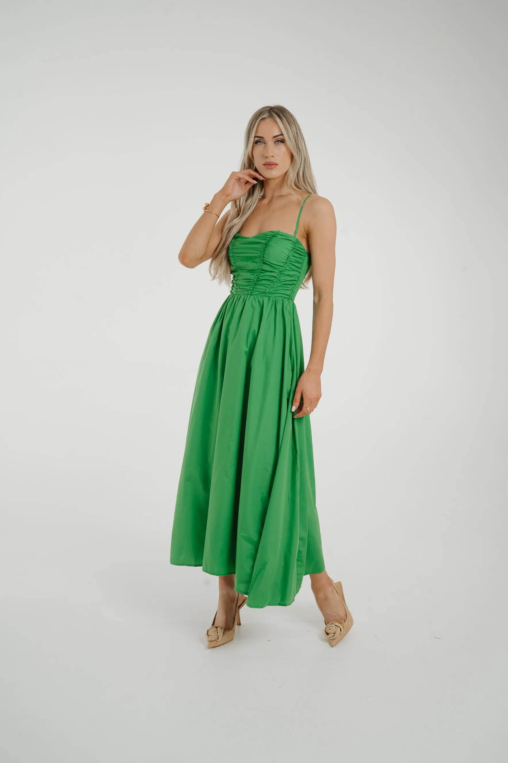 Caitlyn Corset Style Dress In Green