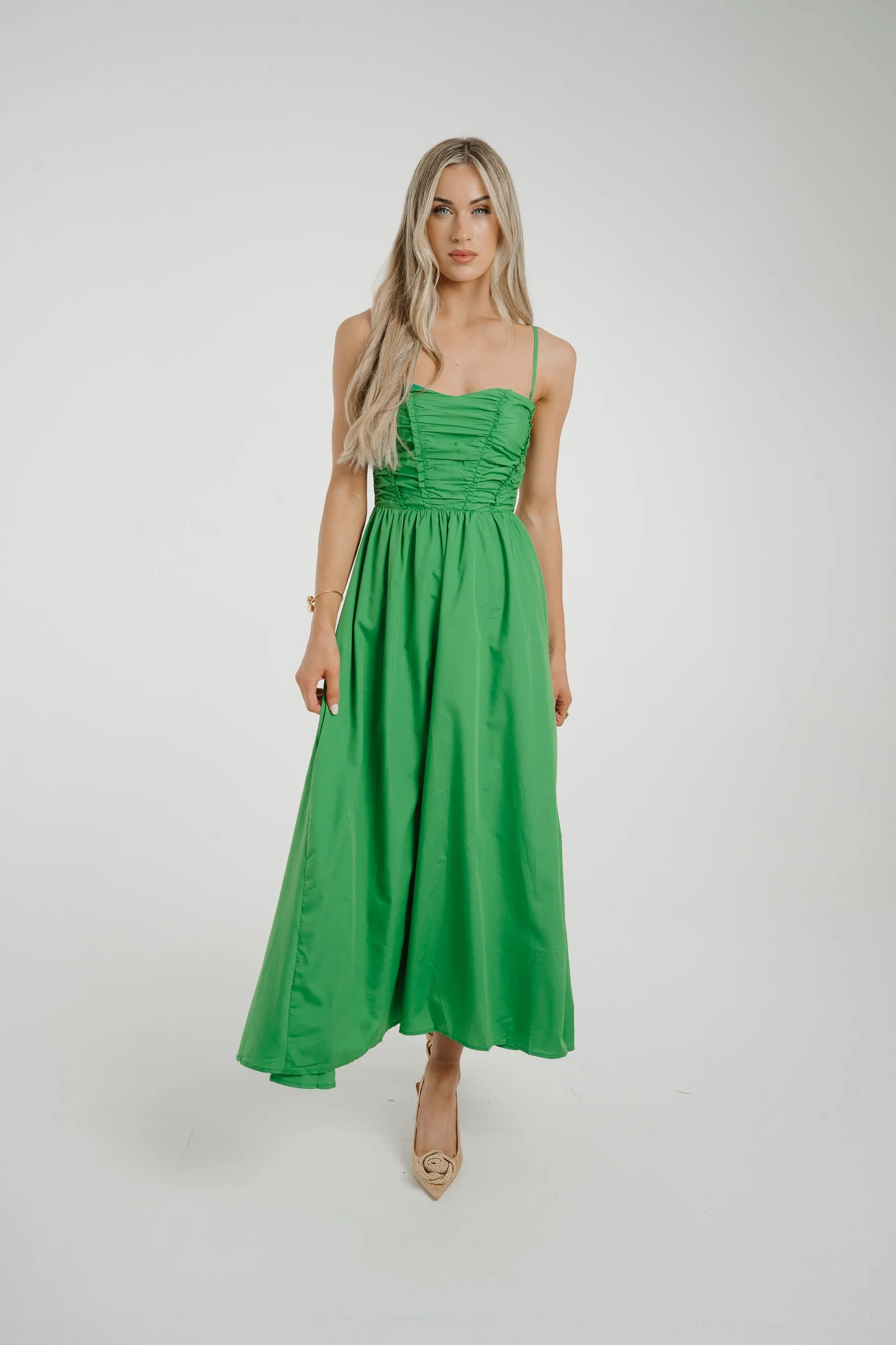 Caitlyn Corset Style Dress In Green