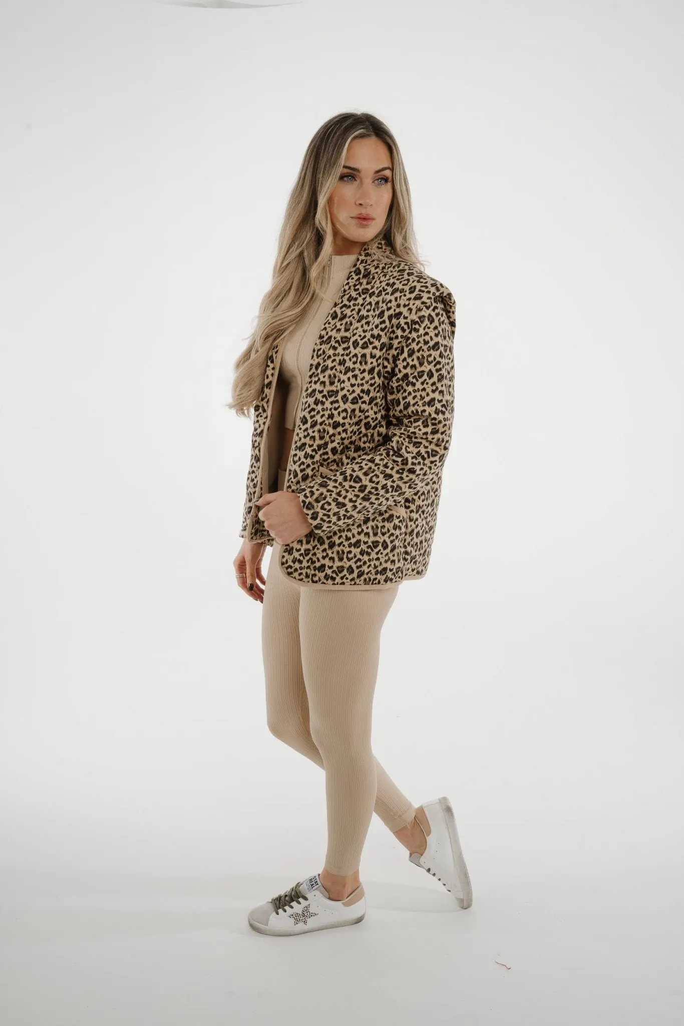 Cora Quilted Jacket In Leopard Print