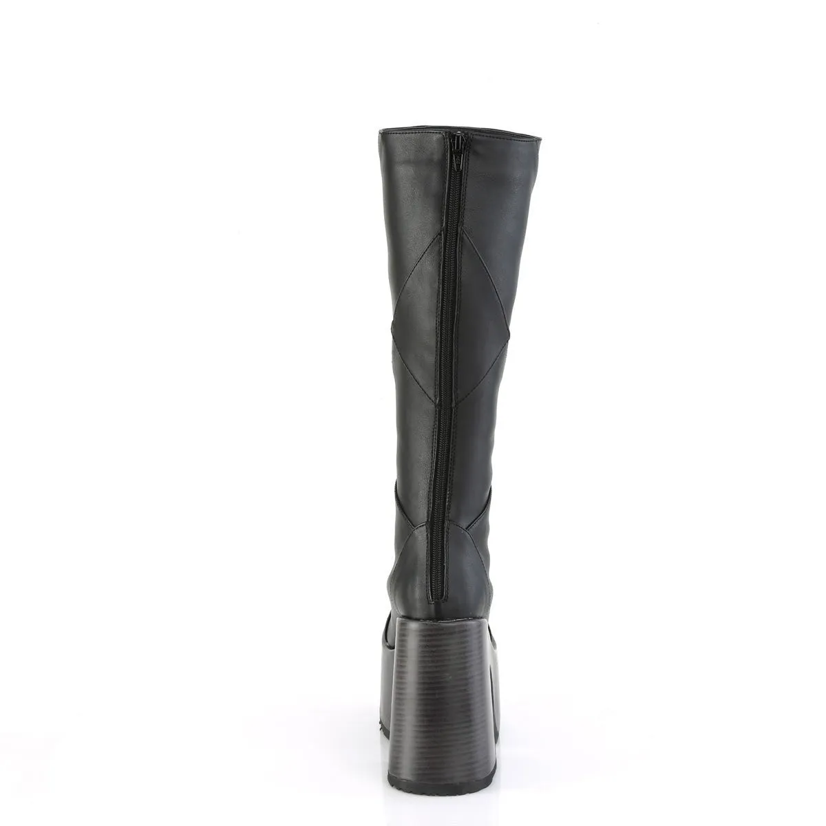 Demonia CAMEL-280 | Black Vegan Leather Knee High Boots