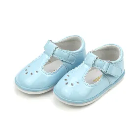 Dottie Patent Sky Blue Scalloped T-Strap Mary Jane (Baby)