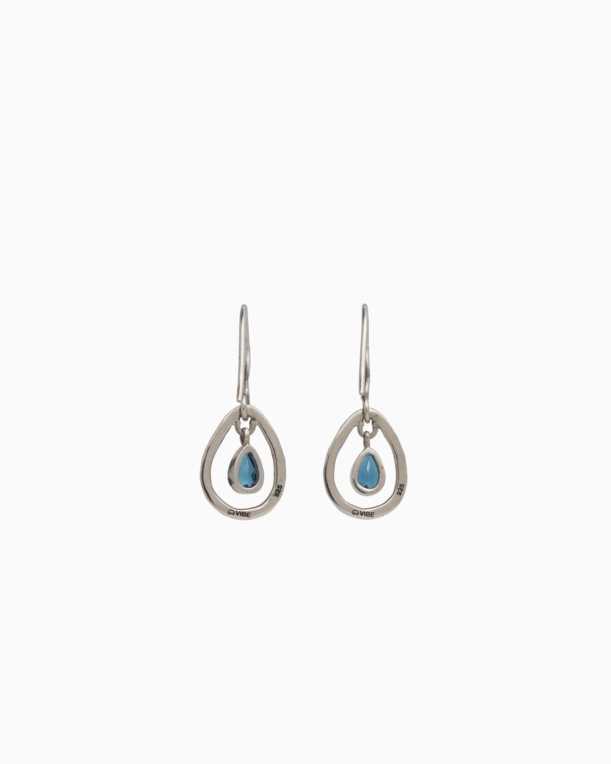 Double Teardrop Earrings - London Blue Topaz