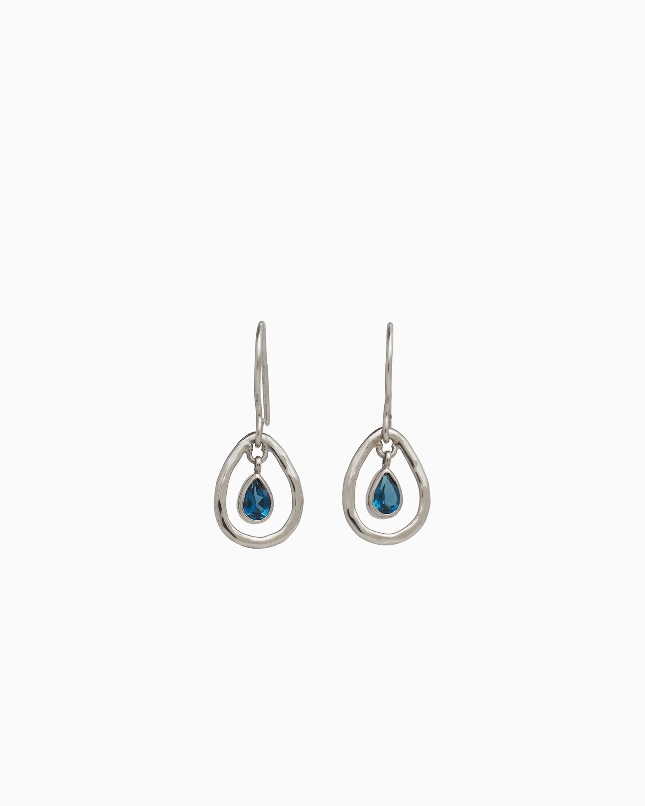 Double Teardrop Earrings - London Blue Topaz