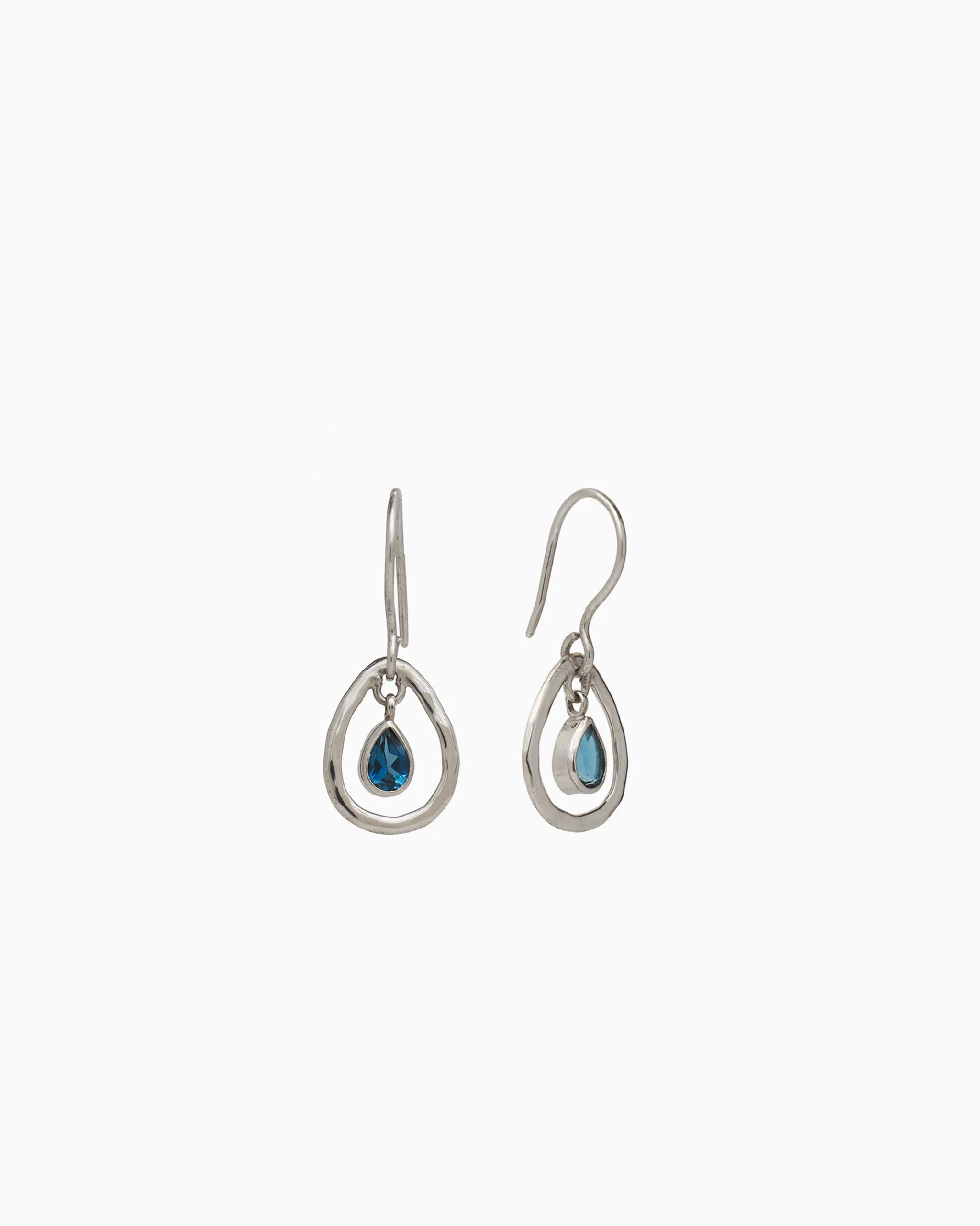 Double Teardrop Earrings - London Blue Topaz