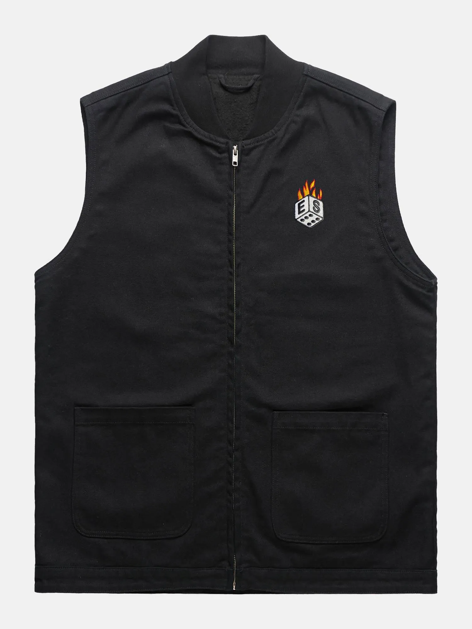 Empire Flaming Dice Vest - Black