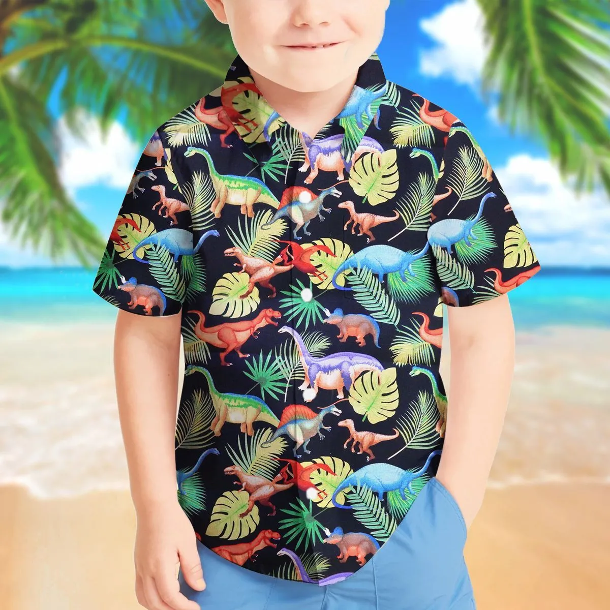 Gearhuman 3D Dinosaur Kid Hawaii Shirt