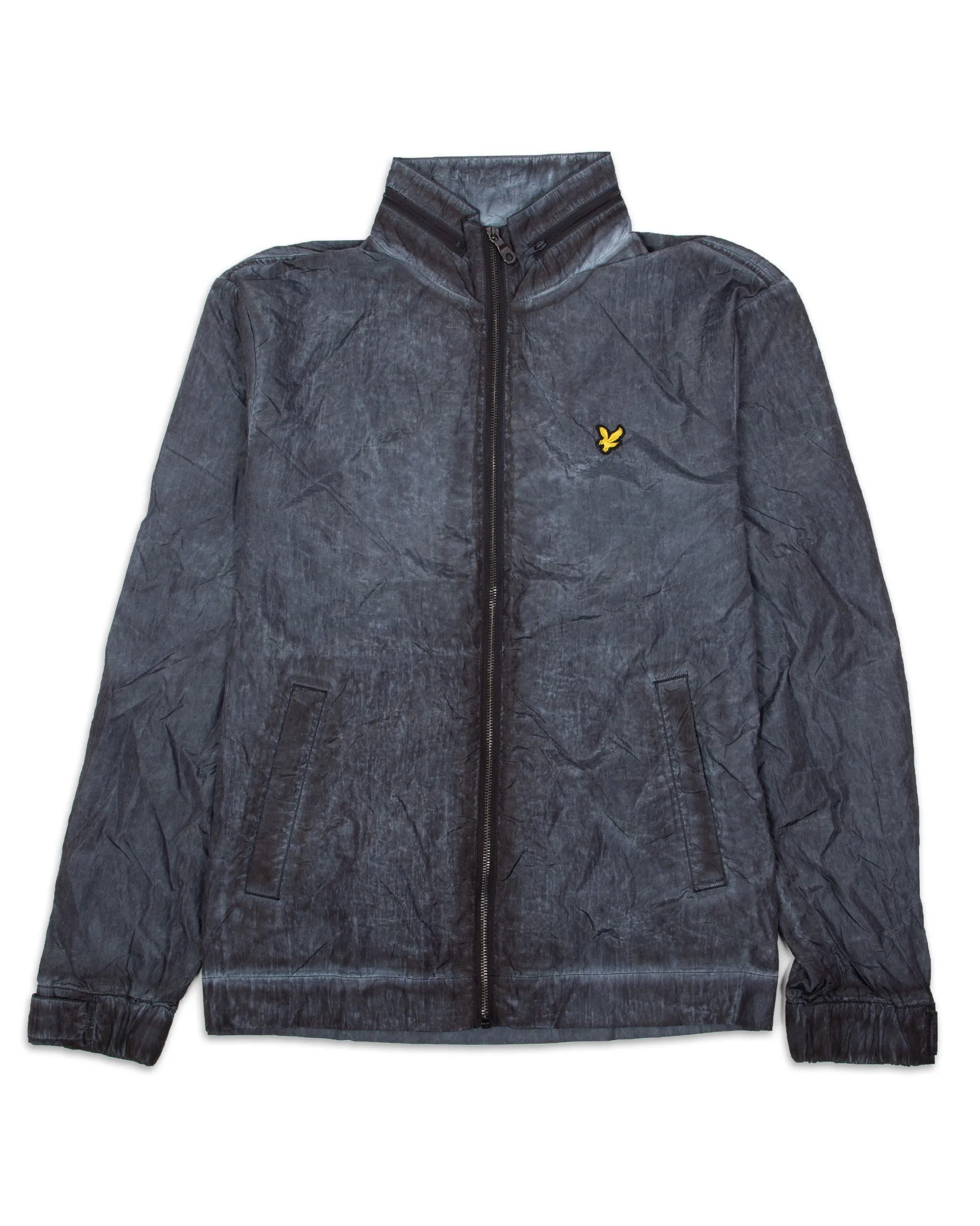 Giacca Uomo Lyle And Scott Acid Wash Funnel Neck Jacket Blu