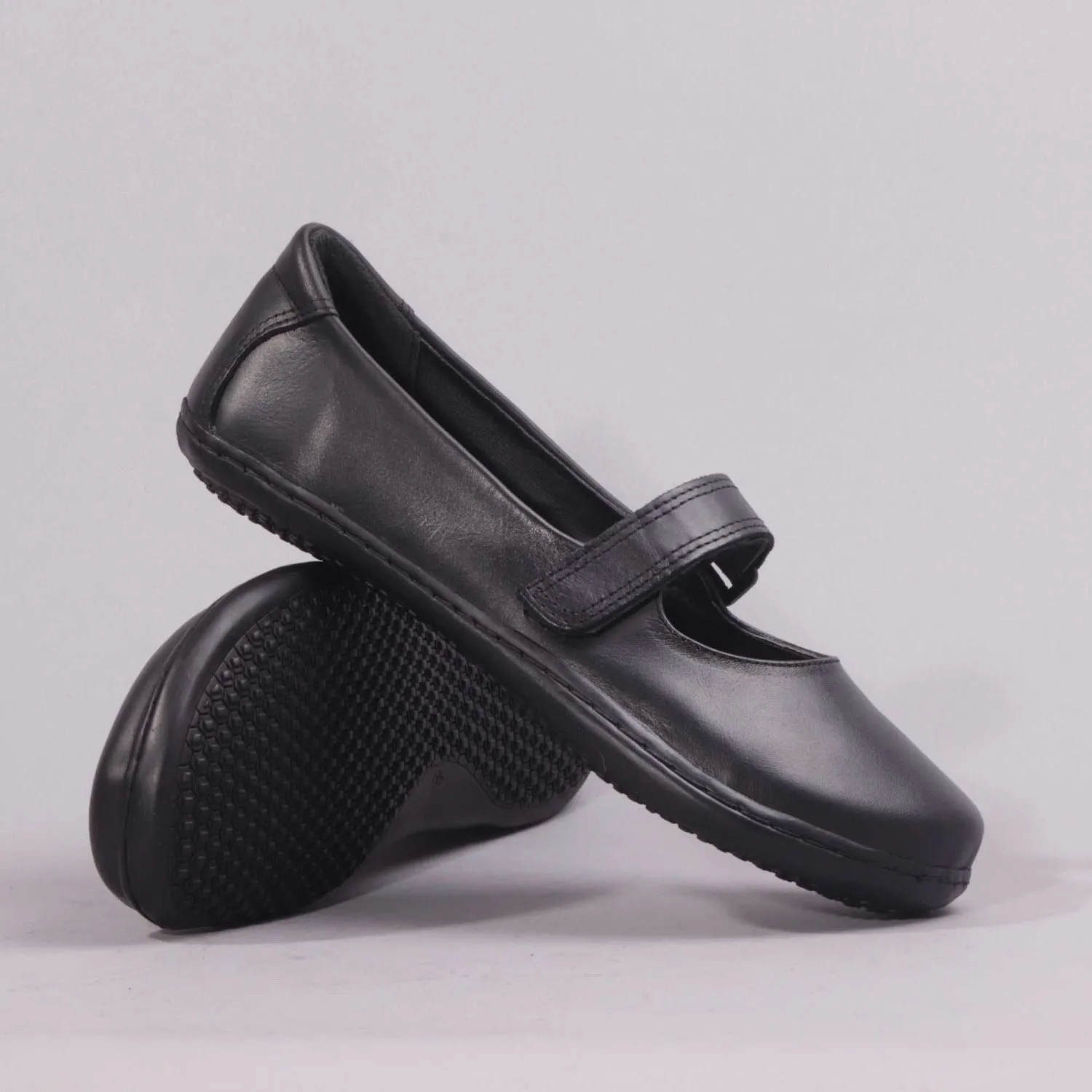 Girls Low-Bar School Shoe in Black Sizes 36-43 - 6612