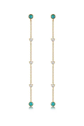 Green Kyocera Opal Drop Earrings