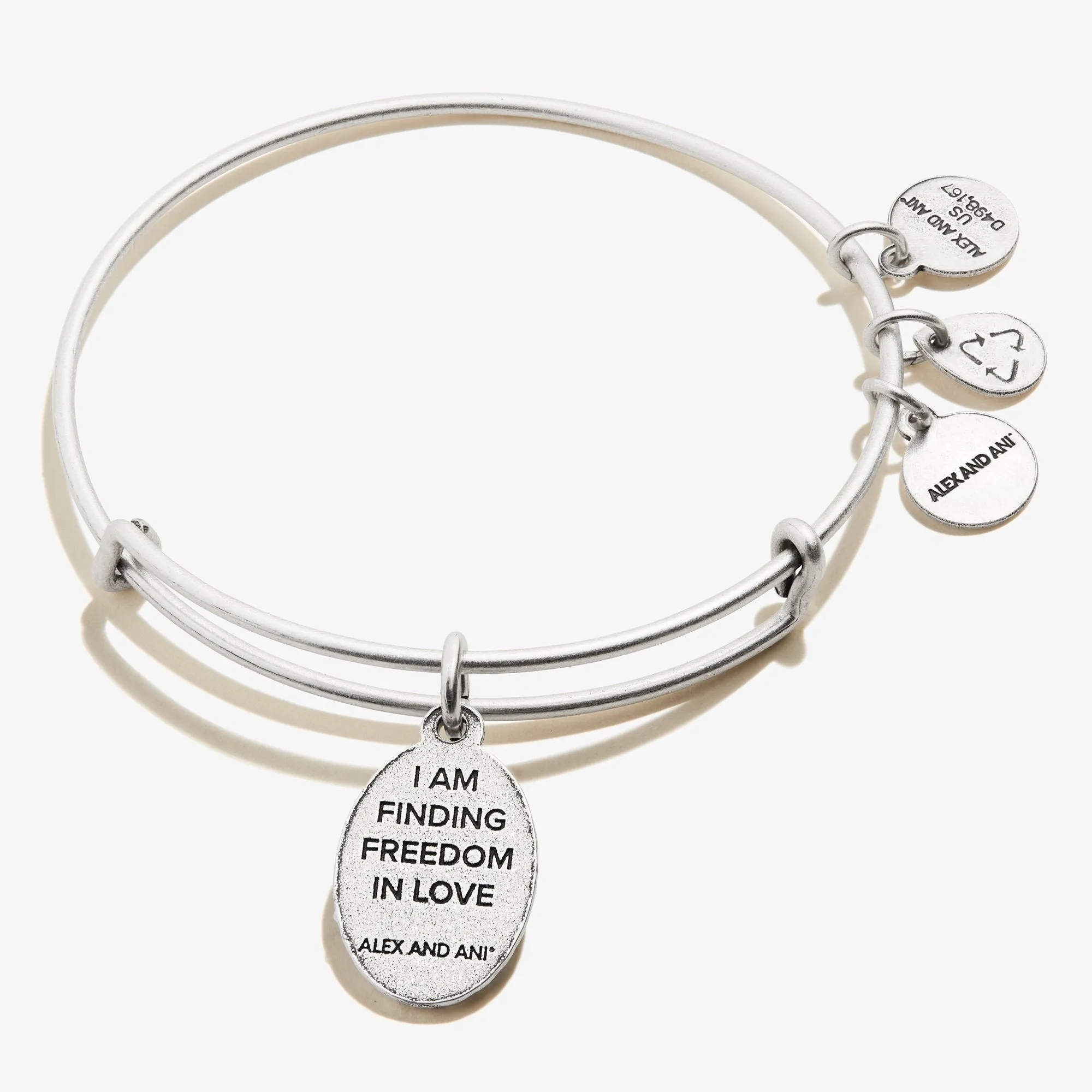 Heart Embossed Charm Bangle