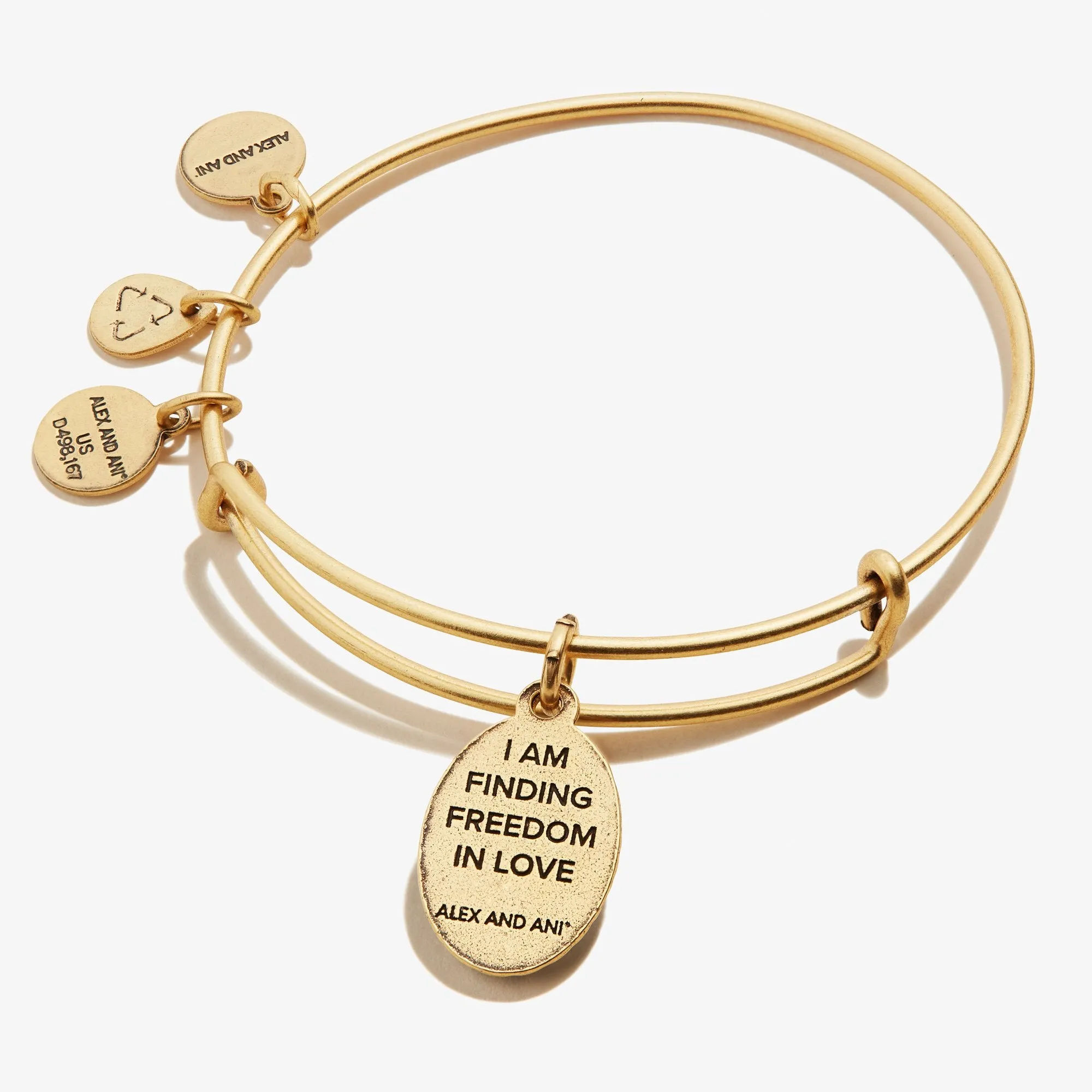 Heart Embossed Charm Bangle