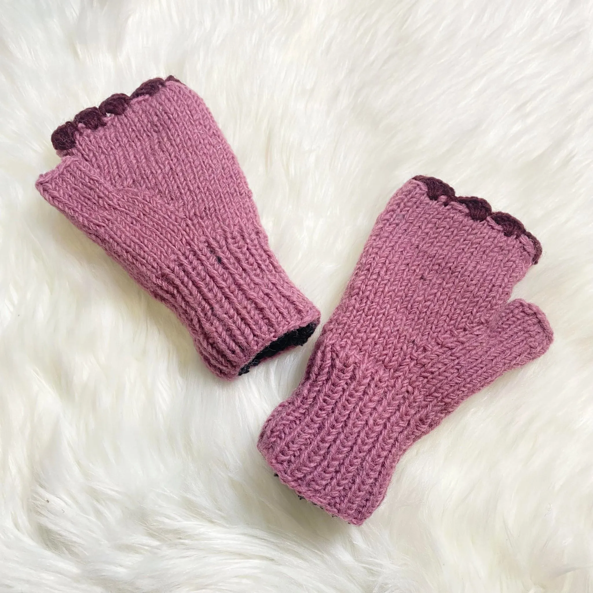 Himalayan Handknit Wool Fingerless Gloves/Hand Warmers