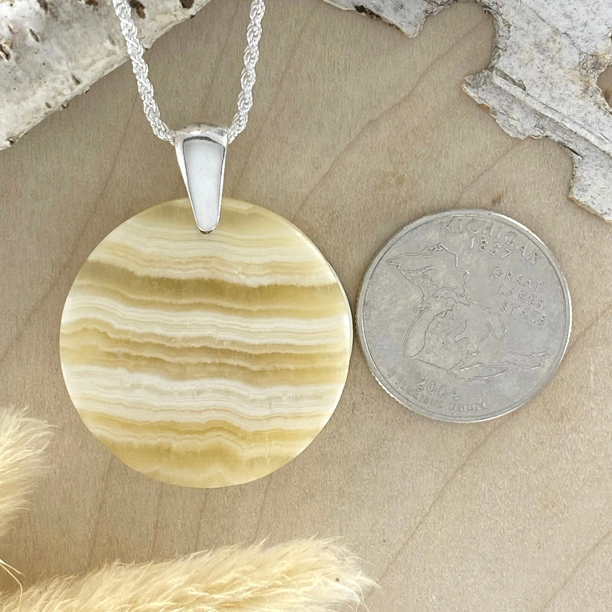 Honey Onyx Pendant Necklace