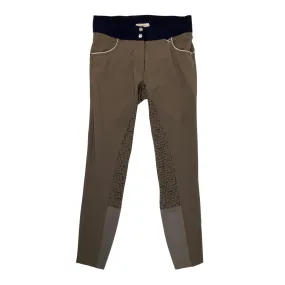 Horze Full Seat Breeches in Khaki/Navy - Women's 28