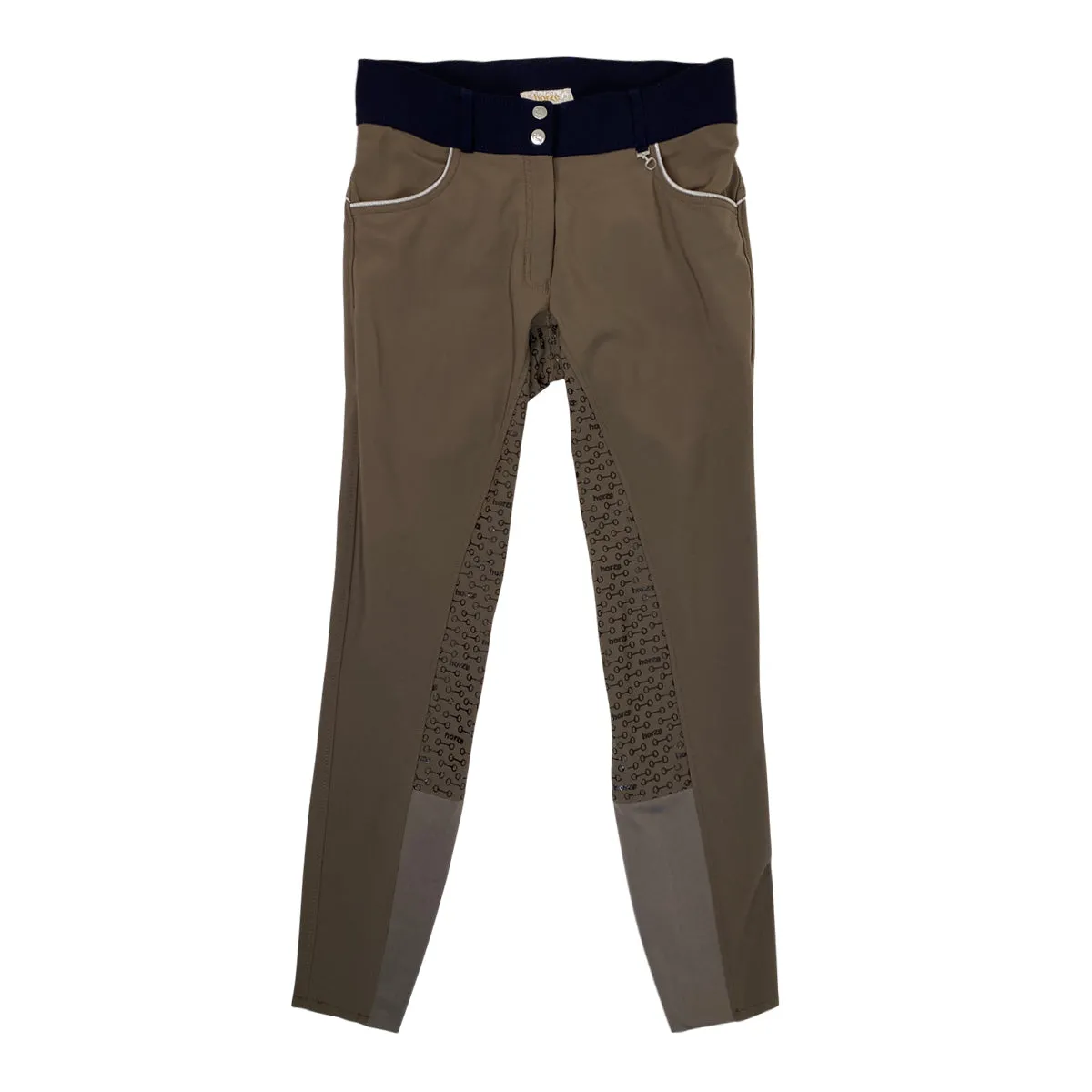 Horze Full Seat Breeches in Khaki/Navy - Women's 28