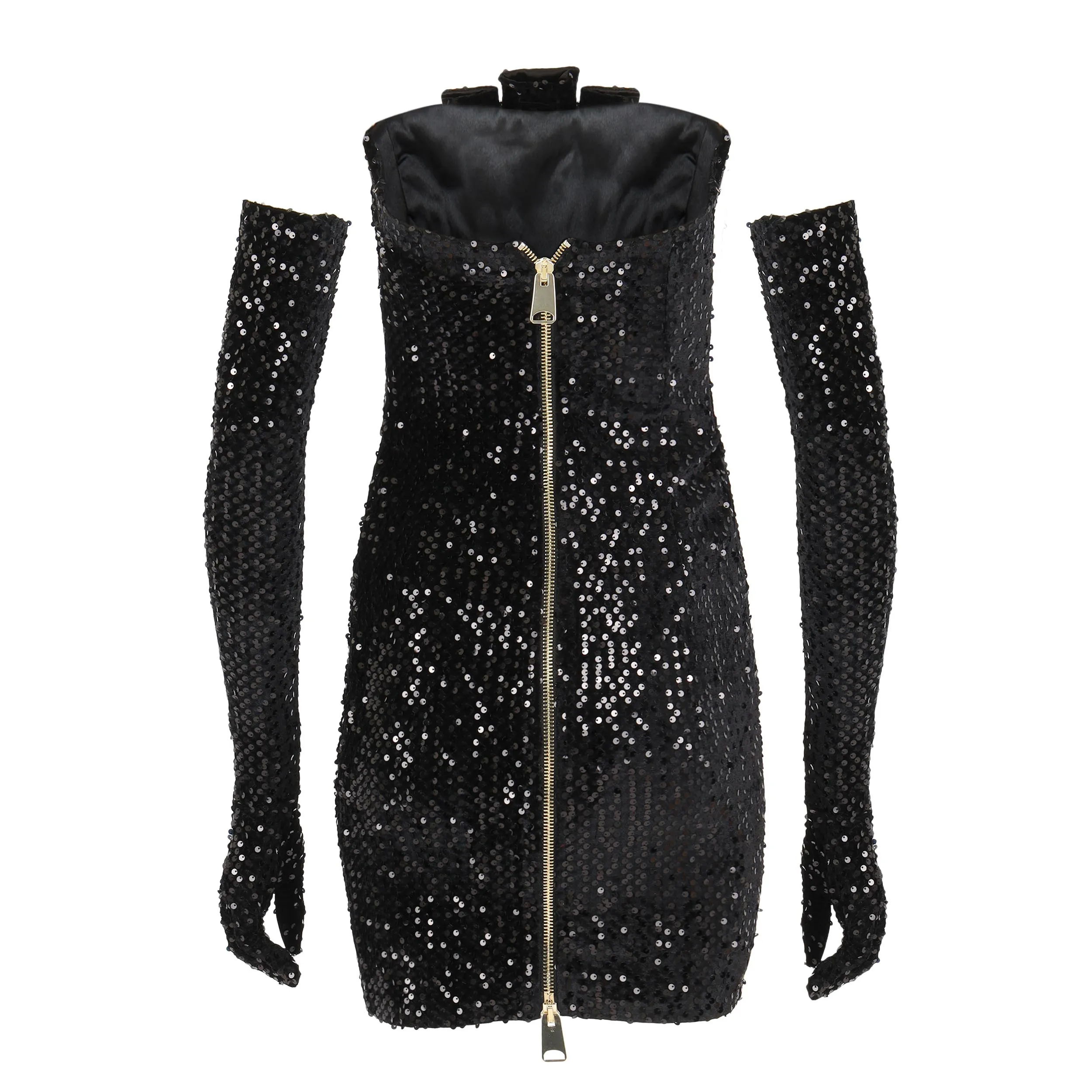 Hourglass Sequins Dress | Black