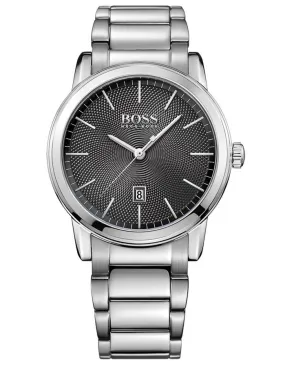 Hugo Boss Mens Watch - Black Textured Dial - Stainless - Bracelet - 30m - Date