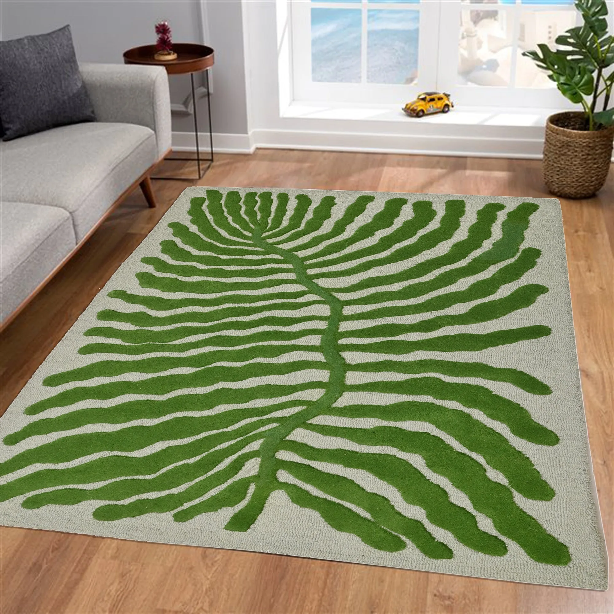 LEAFY HANDTUFTED WOOL CARPET