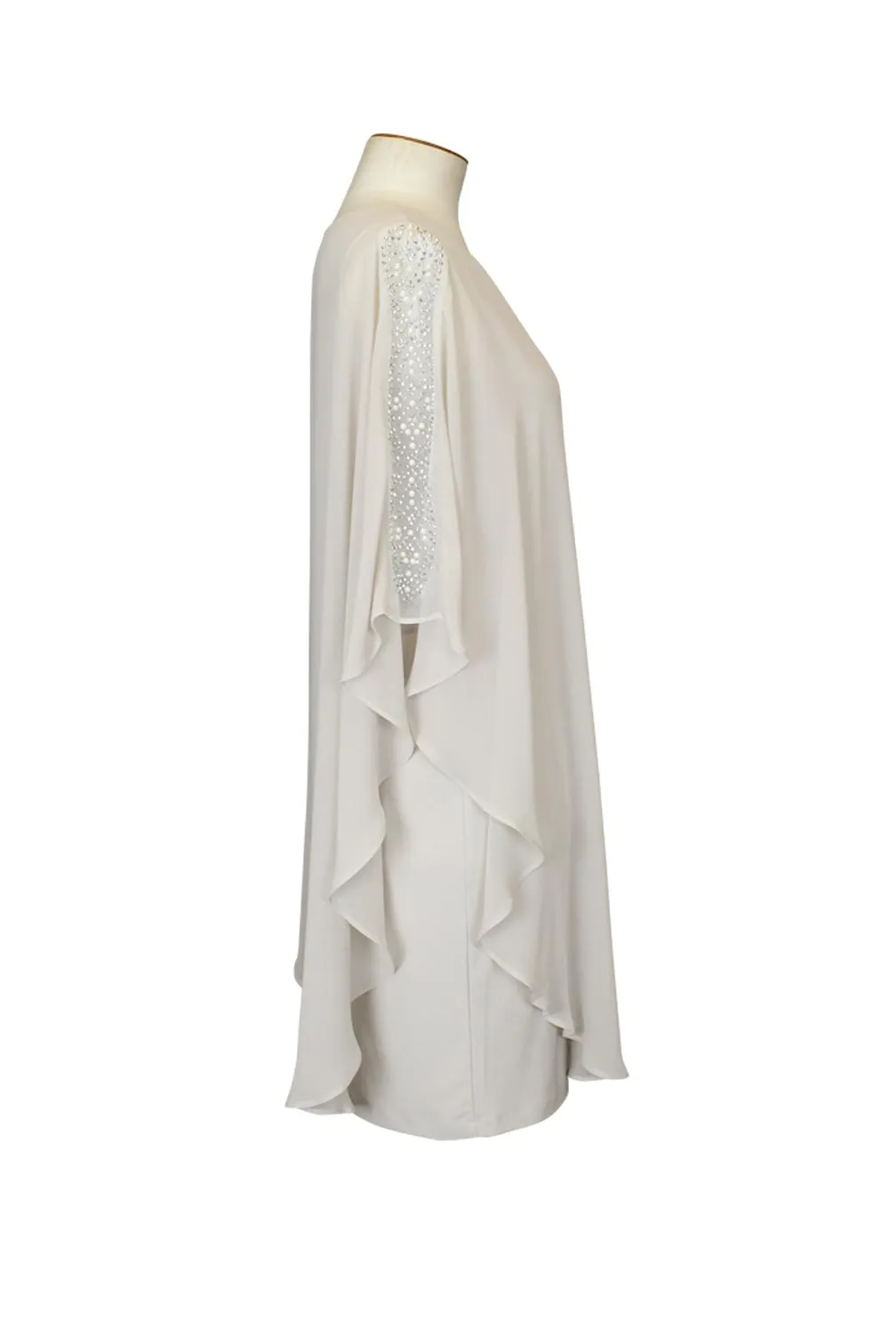 Lyman - 219206 Pearl Trim Cape Dress