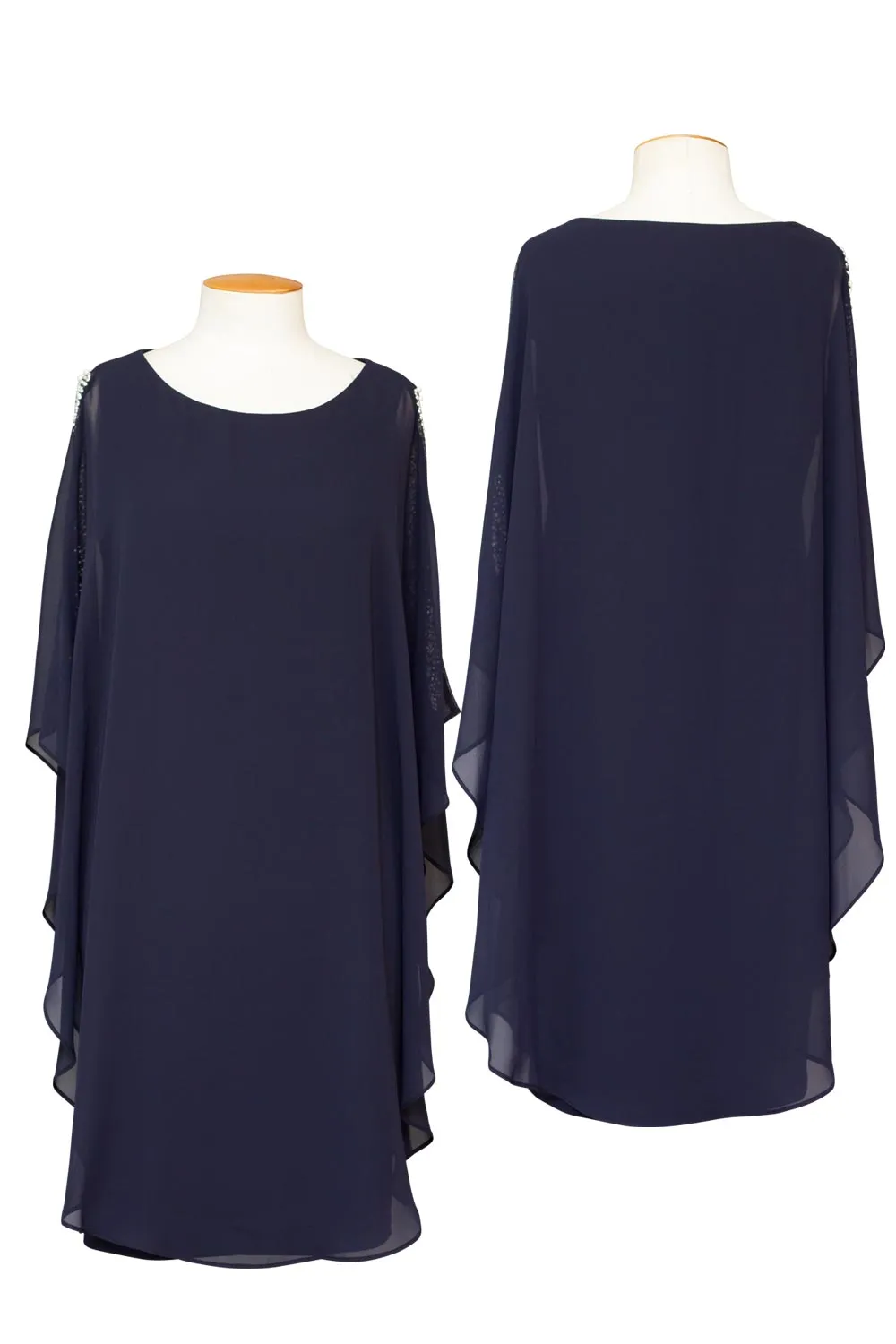 Lyman - 219206 Pearl Trim Cape Dress