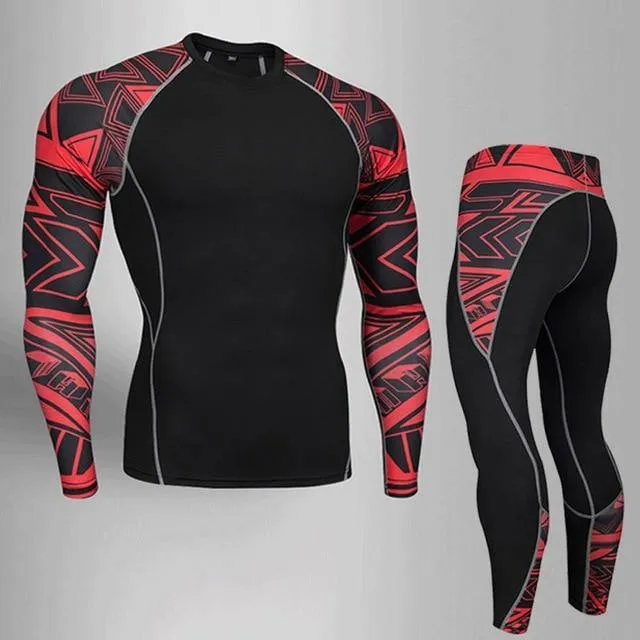 Man Compression Tights Leggings Men's Sports Suit Jogging Suits Gym Training T-shirt MMA Rash Guard Male Compression Cothing