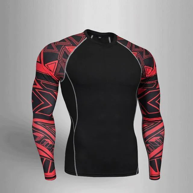 Man Compression Tights Leggings Men's Sports Suit Jogging Suits Gym Training T-shirt MMA Rash Guard Male Compression Cothing