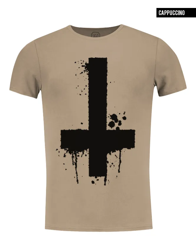 Men's Inverted Cross Graphic Tee Army Green Light Gray Top / Color Options/ MD122