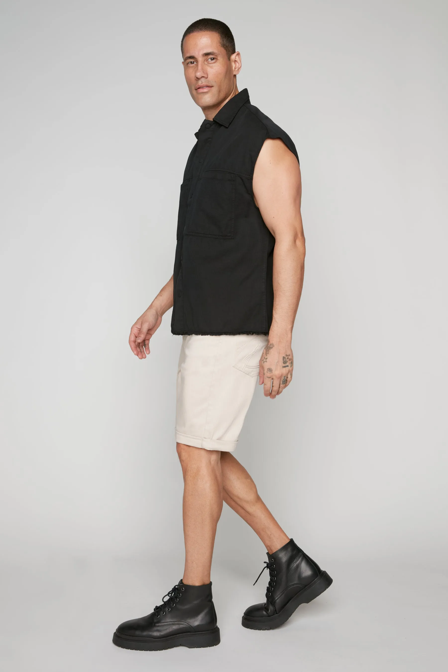 Men's Rolled-Up Denim Shorts - Sand