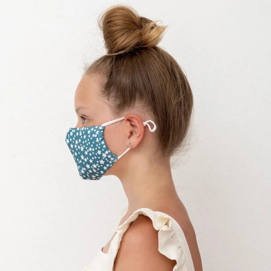 MIMI & LULA - Teal Star Print Face Mask - Adult