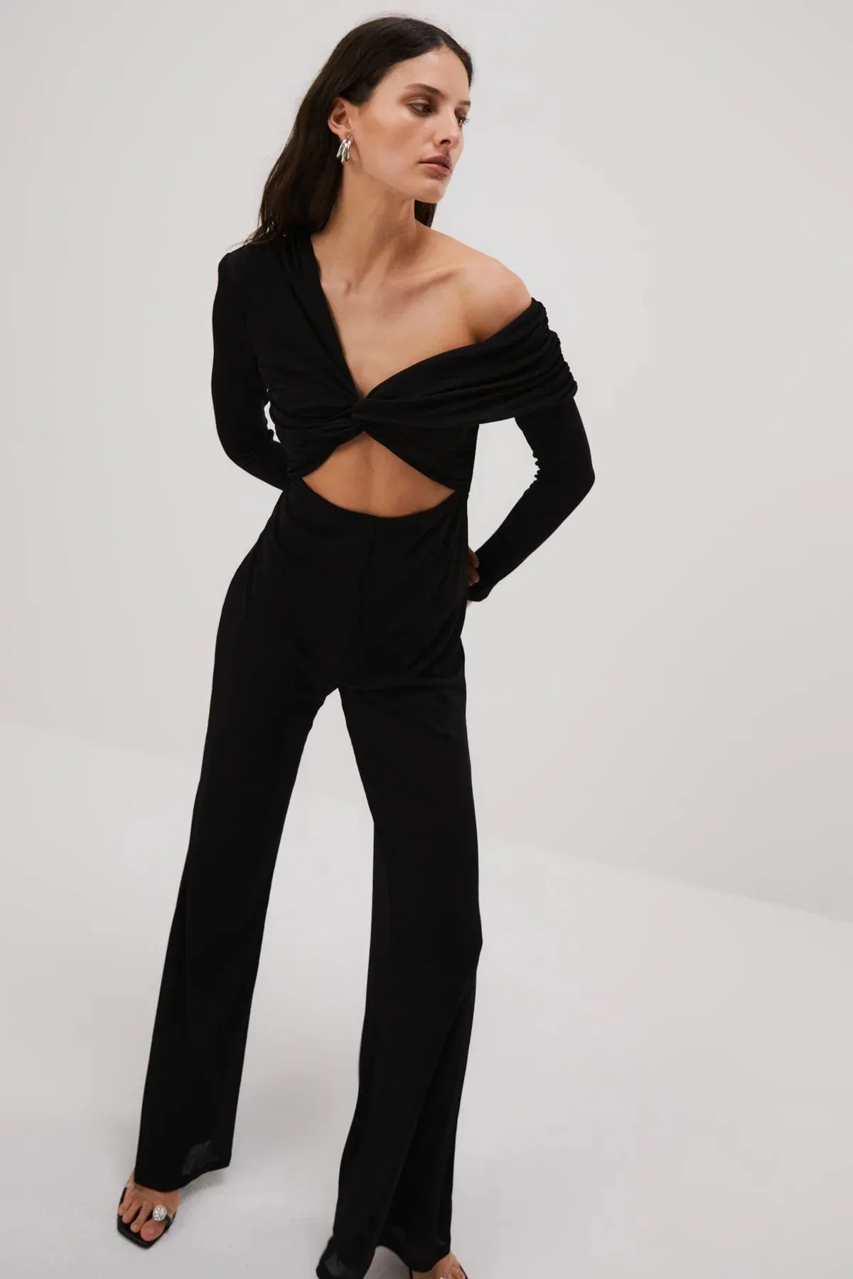 Misha Gyda Slinky Jersey Jumpsuit - Black