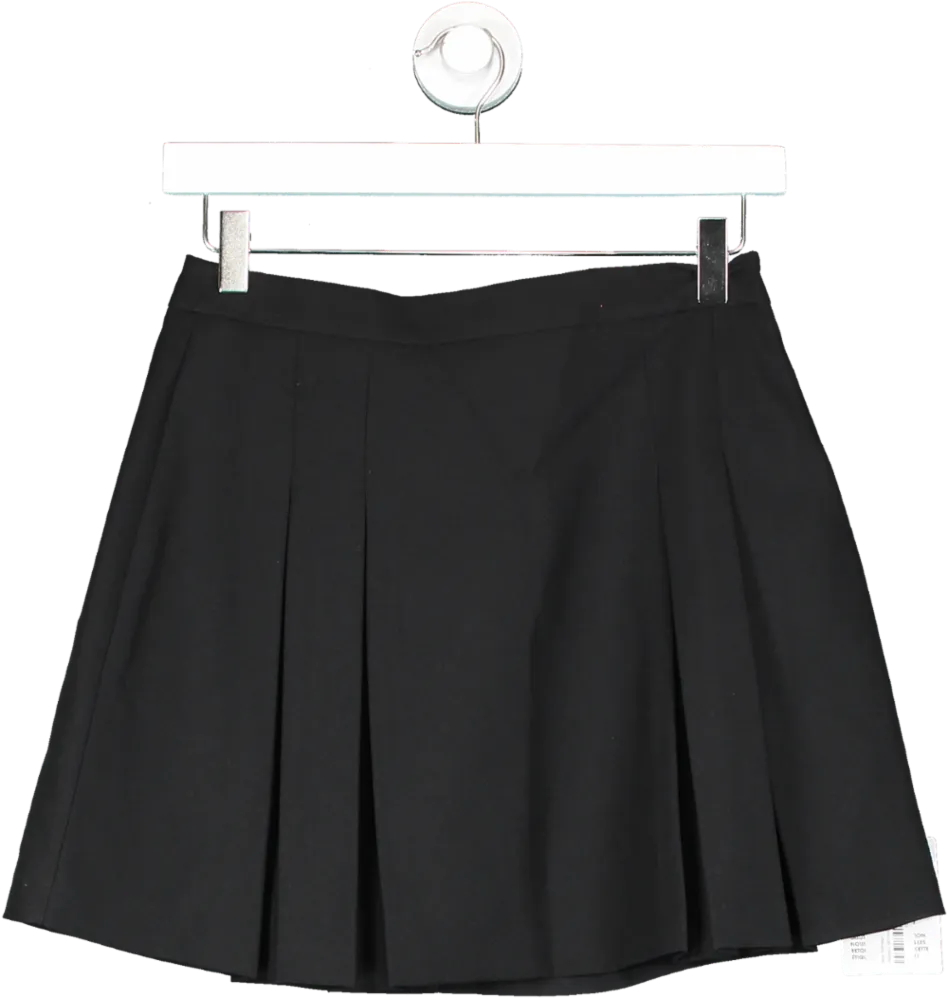 Miss Selfridge Black Pleat Mini Skirt UK 8