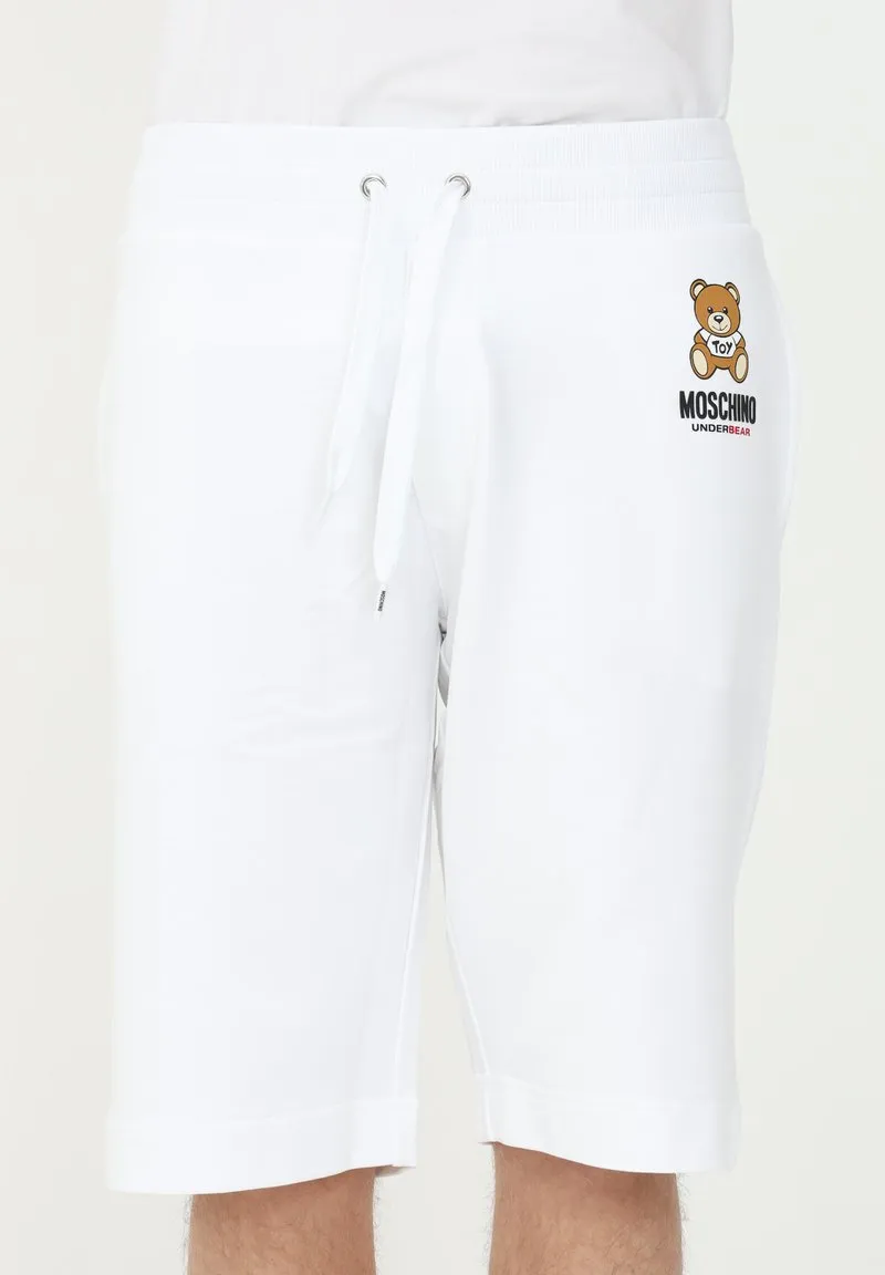 Moschino Shorts Teddy Bear Logo Piccolo Orsacchiotto Bianco