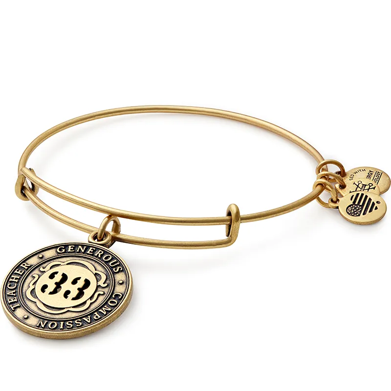 Number 33 Charm Bangle Bracelet