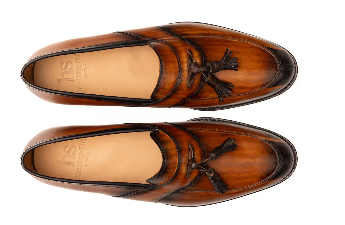 Patina Split Toe Apron Tassel Loafer