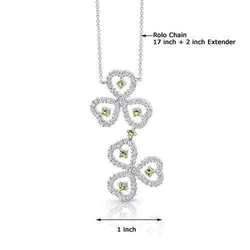 Peridot Pendant Necklace Sterling Silver