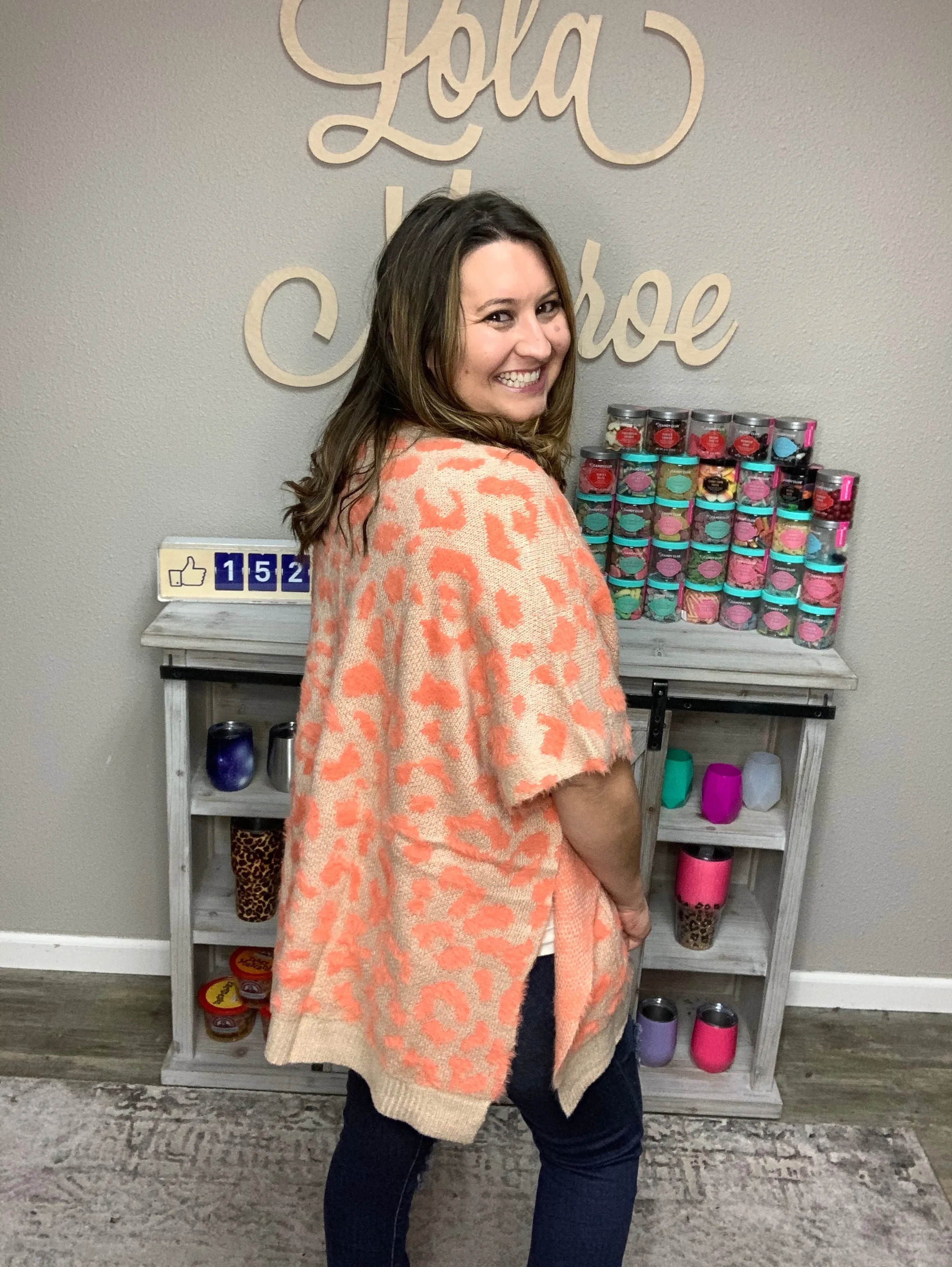 "Candied Cape" Animal Print Poncho