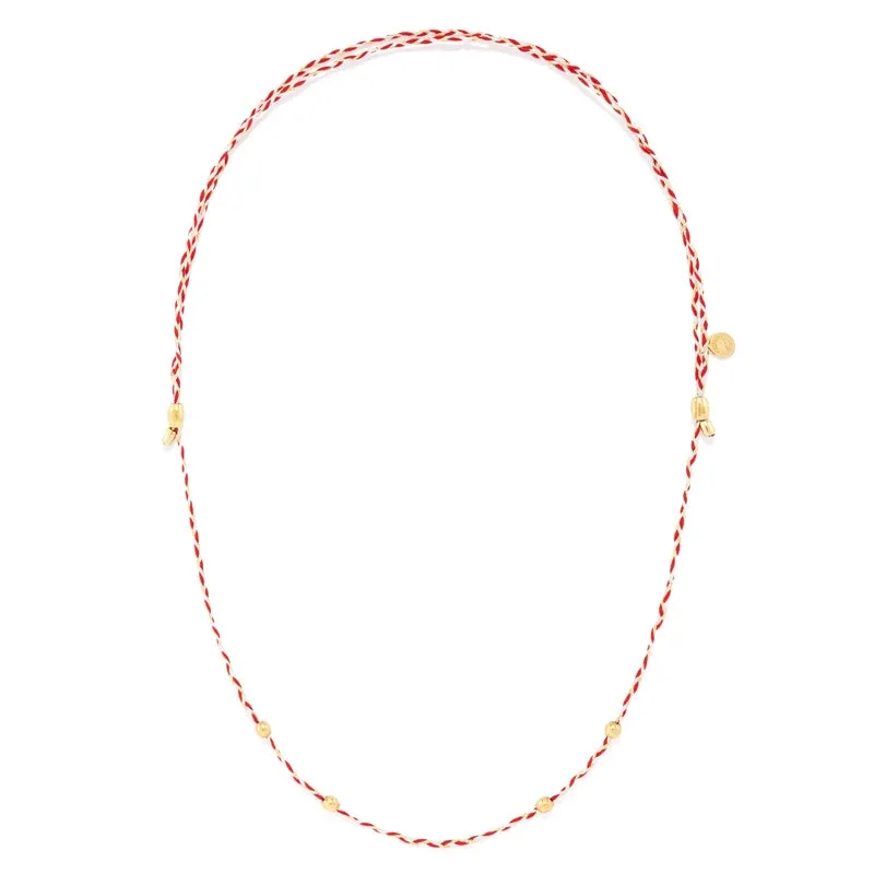 Red   White Precious Threads Necklace