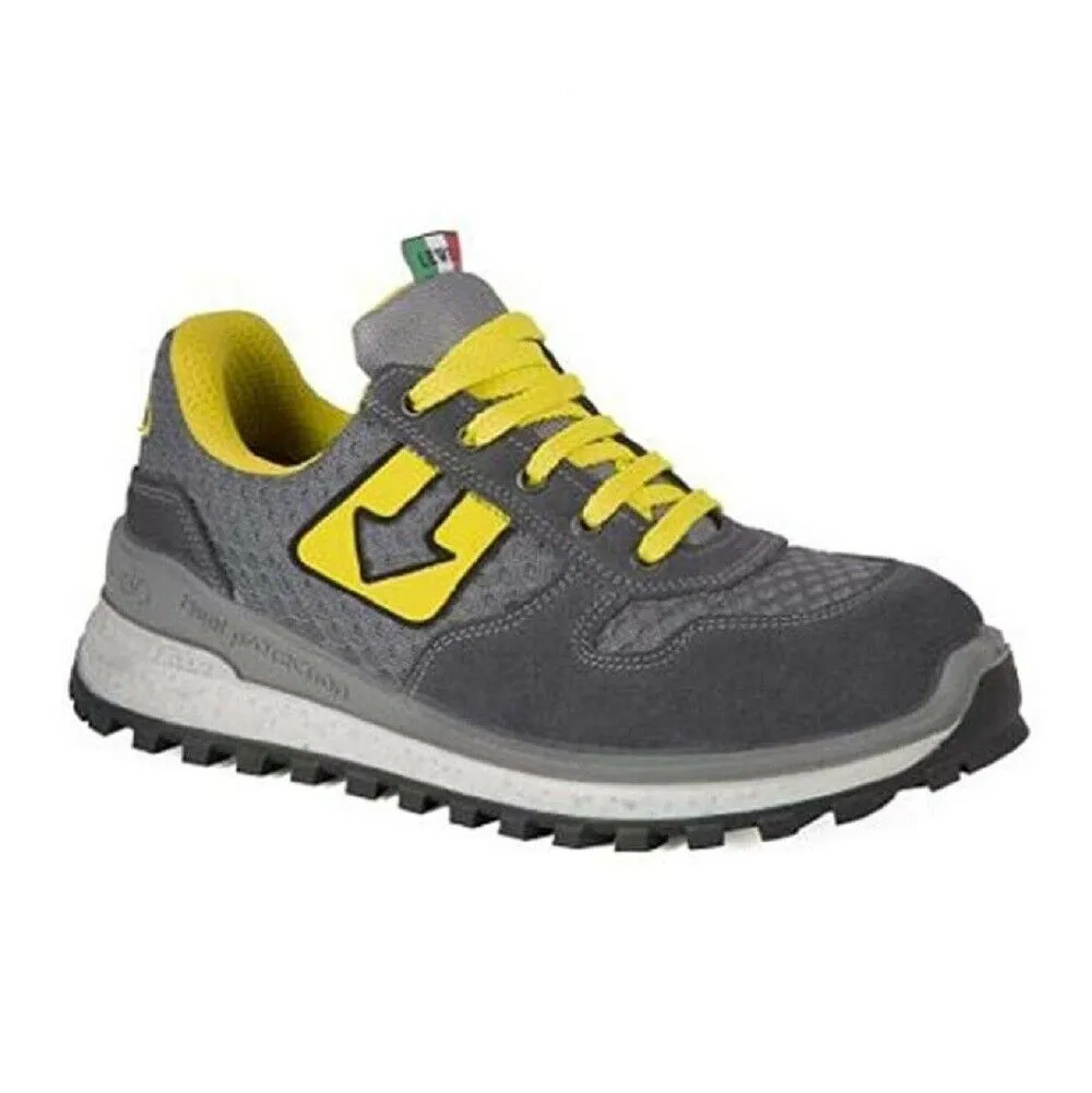 Scarpe da Uomo LEWER  - art. LONDRA  grigio giallo Antinfortunistica bassa Sneakers